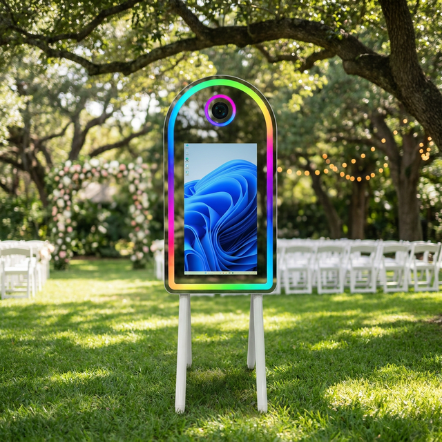 Factory Price 45 Inch Mirror Photo Booth Printer Camera Big Screen DSLR Metal Frame for Wedding Parties Flight case Packing