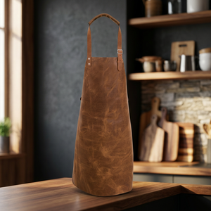 Delantal de Cuero Estilo Clásico, Resistente, Sin Bolsillos, para Uso Diario en la Cocina - Product Image 4