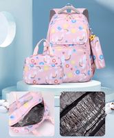 Mochilas Escolares de Nailon 2026, Lonchera, Juego de Mochila Escolar 3 en 1 con Diseño de Dibujos Animados para Niñas