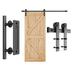 Kit de herrajes para puertas correderas de Granero modernas personalizables con puertas de granero con espejo de vidrio Malla de pantalla de fibra de vidrio <span class=keywords><strong>Cocina</strong></span> al por mayor - Product Image 5