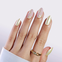 Automne Hiver Ongles Mat Appuyez sur Amande Courte Marque Privée Logo Personnalisé Marque Ongles Artificiels Gel Souple Faux Ongles