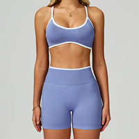 Ensembles de sport sans couture pour femmes en gros Combinaison d'entraînement douce et respirante Soutien-gorge push-up Leggings taille haute 2 pièces Ensembles d'entraînement Combinaison de yoga