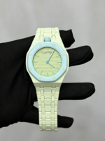 26 Nouvelles Montres Automatiques Mécaniques de Luxe de Haute Qualité en Céramique Carrée Rose et Verte, Style Hip Hop, pour Hommes