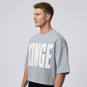 เสื้อยืดคอกลมโอเวอร์ไซส์ทรงบ็อกซ์คัท ผ้าคอตตอน 100% หนัก 250 กรัม พิมพ์ลายสตรีทแวร์แบบไร้ตะเข็บ ผลิตโดย Peerage Manufacturer สำหรับทั้งชายและหญิง - Product Image 5