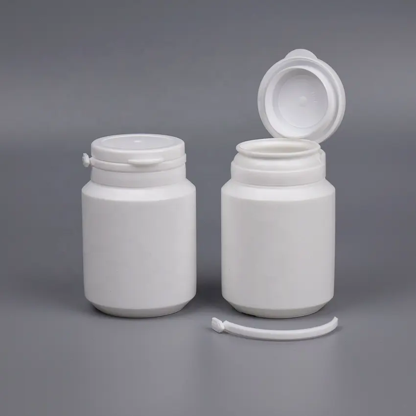 100 مللي PE المواد سهلة سحب غطاء زجاجة علكة/حبة/زجاجة دواء الغذاء الصف زجاجة بيضاء