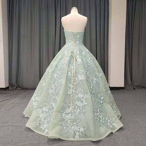 Robes de Quinceañera Lsany237 vert menthe moderne, épaules dénudées, appliques florales, dentelle, antistatiques, pour fête des 15 ans des jeunes filles - Product Image 4