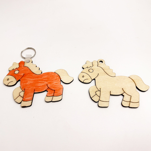 Décorations de banquet pour bébé de 100 jours, porte-clés exquis en bois contreplaqué Pomy - Product Image 4
