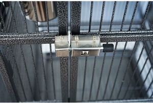 ZCSY gros bas prix luxe grand espace noir acier inoxydable métal fer perroquet canari perruche animal de compagnie <span class=keywords><strong>cage</strong></span> à oiseaux avec roues - Product Image 3