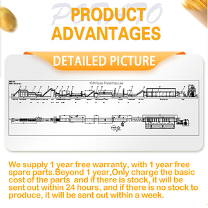 Fully Automatic Stainless Steel Potato Chips Complete Production Line French Fries Production Line French Potato <strong>Fryer</strong> - Product Image 2