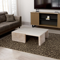 Table basse extensible en travertin massif italien de luxe OEM ODM, mobilier moderne de salon à faible hauteur, hôtels, écoles, maisons