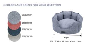 Funda de cojín extraíble XL cama para perros hogar camas ovaladas de moda piel sintética lavable con patrón sólido para mascotas Camas Para Perros - Product Image 2