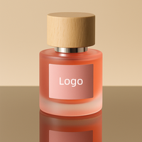 Vente en gros de bouteilles rondes en verre dépoli de 50ml vert fumé rouge bleu design vintage avec couvercle personnalisé boîte pulvérisateur à pompe pour parfum