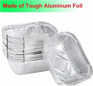 8x8 Inch Square 20.5cm Microwavable Food Grade Aluminum <b>Foil</b> Tray with Plastic Lid Disposable Take Away Food <b>Container</b> - Product Image 2