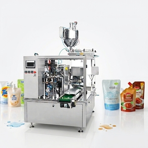 Machine de remplissage automatique pour sachets préformés Doypack et stand-up, pour lait, <span class=keywords><strong>huile</strong></span> de palme, miel, yaourt, boissons, soupes, shampoings, beurre et crèmes - Product Image 1