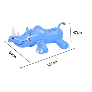สระว่ายน้ำแบบเป่าลมมีที่จับทนทาน2อันสำหรับเด็กรูปทรงแรด - Product Image 2