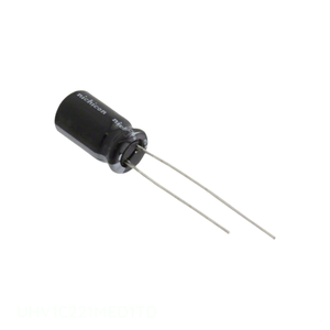 Condensateur radial TH 220 uF UHV1C221MED1TD à travers trou, en aluminium, 220UF 20% 16V - Product Image 1