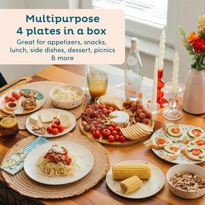 Ensemble d'assiettes en fibre <span class=keywords><strong>de</strong></span> bambou écologiques réutilisables, vaisselle incassable pour enfants et adultes, maison, camping, pique-nique, passe au lave-vaisselle - Product Image 6