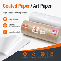 Papier couché brillant en rouleau pour impression et emballage, 128-250 g/m², 700/738/787/889 mm, format personnalisé