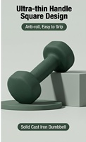 Haltères à poids fixe, paire assortie, tête carrée, haltères en fonte solide, équipement de gym, 1-5 kg, haltères de fitness