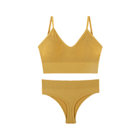S-SHAPER sans jantes ensemble de soutien-gorge de sport bretelles minces sans couture coussinets amovibles ensembles de soutien-gorge et de slip ensembles de sous-vêtements pour femmes