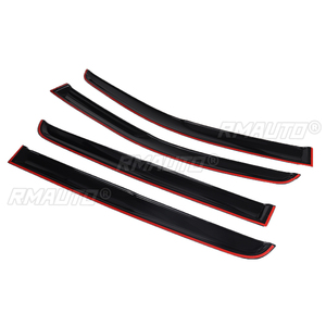 แผ่นบังลมหน้าต่างรถยนต์ ABS 4 ชิ้น สีชา สำหรับ Ford Ranger Dual Cab ปี 2012 2013 2014 2015 2016 2017 2018 2019 2020 2021 ป้องกันแดดและฝน - Product Image 3