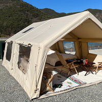 Tente de camping gonflable quatre saisons en tissu Oxford pour 5 à 8 personnes, deux chambres, un salon, ouverture automatique rapide, imperméable