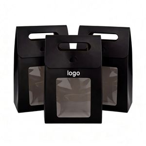 <b>Small</b> Self-Standing Gift Packaging <b>Box</b> with Recycled Kraft Paper Food <b>Safe</b> Magnetic Closure Handle Window Design Matte Finish - Product Image 2