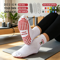 Chaussettes de yoga et de Pilates personnalisées en gros, antidérapantes, respirantes, avec impression personnalisée, pour studio de fitness et cours de yoga