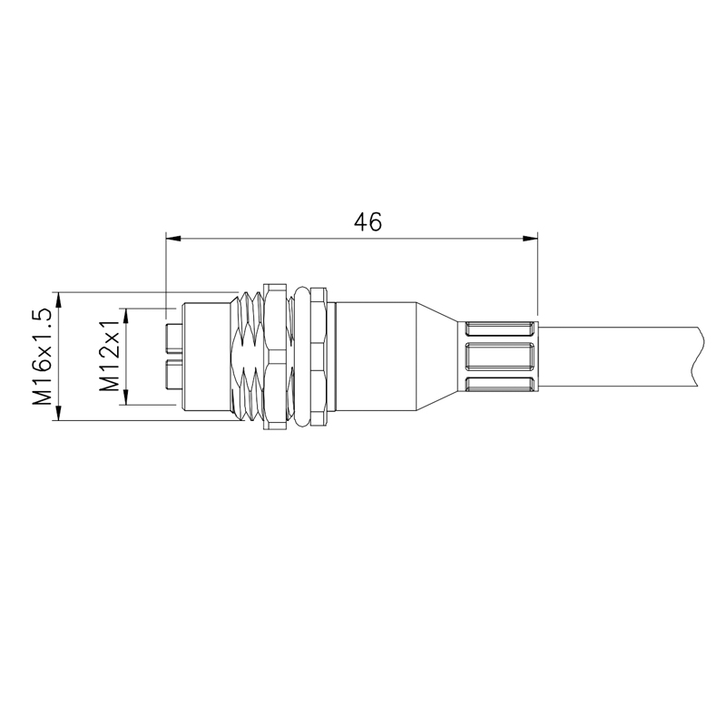 Shielded M12 8 Pin Ethernet Cable X Coded Electrical Superseal Connector