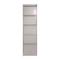 Armoire de classement en acier à 5 tiroirs, noire, verticale, pour bureau, avec emplacements pour cartes d'indexation