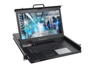 Console KVM Ethernet numérique Cat5 1U pour rack, écran TFT LED 17,3 pouces, 8/16/24/32 ports pour centres de données KVM-17308-003 17,3 pouces - Product Image 1