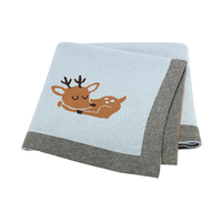 Couverture en coton OEKO-TEX Mimixiong à motif cerf, douce et confortable, pour bébé, tricotée, drap de lit, couverture de poussette, jeté de lit pour enfants, serviette, couverture
