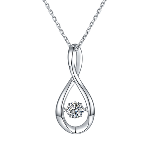 สร้อยคอโมอิสซาไนต์สำหรับงานแต่งงานผู้หญิงแบบคลาสสิก เครื่องประดับเงินแท้ 925 ดีไซน์โดดเด่น พร้อมจี้เพชร VVS รับรองโดย GRA - Product Image 1