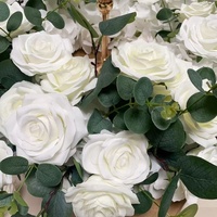 Luxueuze 5D witte groene kunstbloemen krans guirlande kroon roos decoratie bruiloft evenement tafel centerpiece bloemstuk receptie attributen