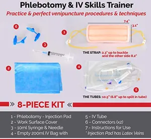 Venipuncture kit de práctica de flebotomía para antebrazo, brazo de almohadilla de inyección Intramuscular, almohadilla de inyección para brazo de entrenamiento de enfermera iv