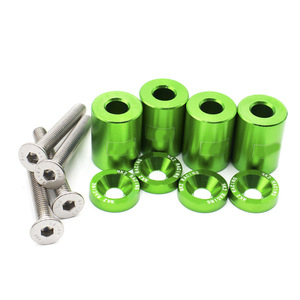 Aluminum <b>Hood</b> Riser Kit Green 4pcs With Bolts For Car <b>Engine</b> Ventilation Upgrade - Product Image 3