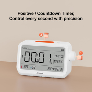 Thermomètre hygromètre numérique intelligent ATuMan MT2 avec affichage LCD, minuterie et alarme, tout-en-un, idéal <span class=keywords><strong>pour</strong></span> la <span class=keywords><strong>maison</strong></span>, le laboratoire, la crèche - Product Image 2