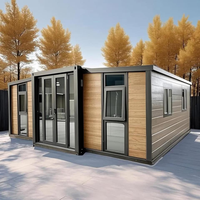 Maison conteneur préfabriquée pliable et extensible de 20 et 40 pieds, style postmoderne australien, pour appartement, hôtel ou usage résidentiel compact, 2, 3 ou 4 chambres