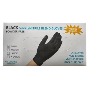Factory Wholesale Disposable Black Nitrile <b>Vinyl</b> Blend Gloves Powder Free for Tattoo Shop Beauty Salon Use - Product Image 2