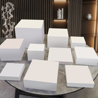 Boîte de présentation en acrylique blanc pour ornements, gâteaux de mariage et table de desserts, présentoir cube pour la plantation printanière