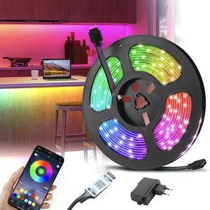  APP müzik Tv arkaplan ışığı dekorasyon Luces açık akıllı noel ışıkları esnek Rgb renkli dijital Led şerit ışıkları