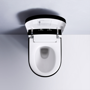 WC intelligent mural noir de conception moderne, personnalisé OEM, haut de gamme, avec double écran, siège chauffant et désodorisant, pour salle de bain - Product Image 5