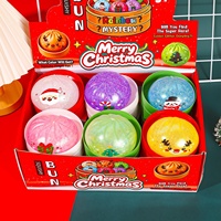 Jouet anti-stress en forme de boulettes de Noël de 8,5 cm avec paillettes et boîte mystère, jouet de Noël pour enfants, jouets promotionnels