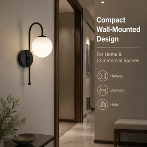 Lámpara de Pared LED Moderna con Pantalla Acrílica, Cuerpo de Hierro Negro, para Interiores, Dormitorio, Hotel, 3000K 6000K E27 - Product Image 3