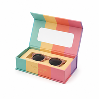Boîte d'emballage magnétique personnalisée pour lunettes de soleil, boîte cadeau de luxe en carton rigide pour lunettes avec insert en mousse et impression de logo