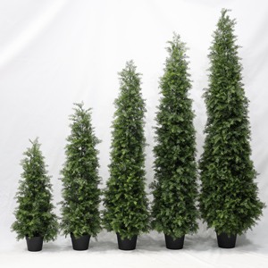 Árbol Artificial de Cedro Ciprés <span class=keywords><strong>Italiano</strong></span> para Exteriores de 3/4/5/6/7/9/10/11/12 Pies, 8 Pies, 8Ft, 6Ft, Césped Artificial para Decoración de Pascua - Product Image 1