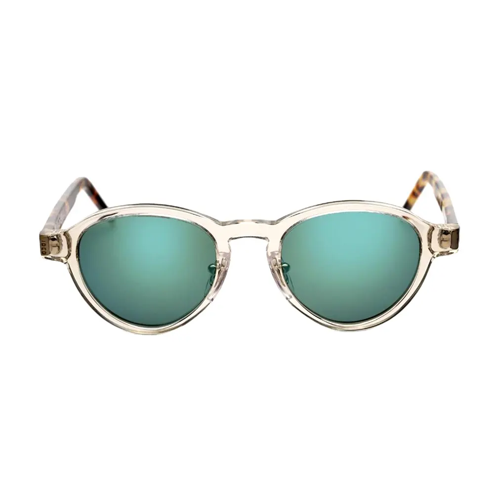Gold Metal Green Mirror lenses Smoke Grey Acetate Fashion Sunglasses