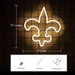 Enseigne néon LED Saints pour la maison, bar, pub, fête, centre commercial, décoration, logo d'équipe de football, art mural, multicolores, étanche IPX3 - Product Image 4