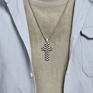 Cross-border cross necklace for men, trendy, fashionable, retro, versatile, high-end, understated luxury, simple and unique desi - Product Image 3