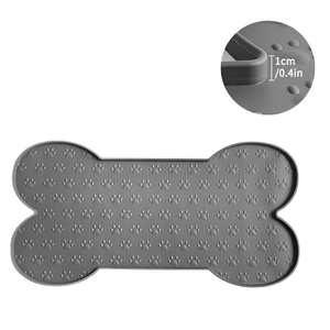 Köpek ve evcil hayvan besleme paspası ve su kaseleri için küçük hayvanlar için su geçirmez kaymaz silikon kedi maması kemik şeklinde tasarım - Product Image 2